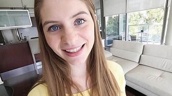 Barely legal stepsis tries out dick and cum in POV